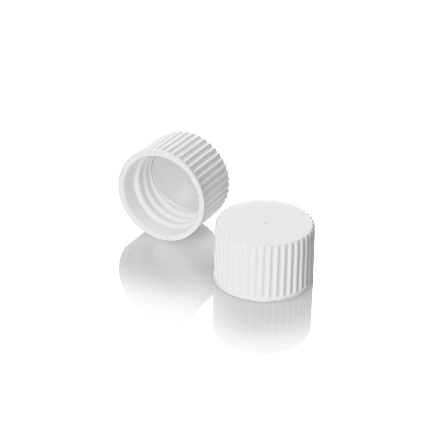 Stockists Of 28/410 White Wadded Screw Cap - Ribbed