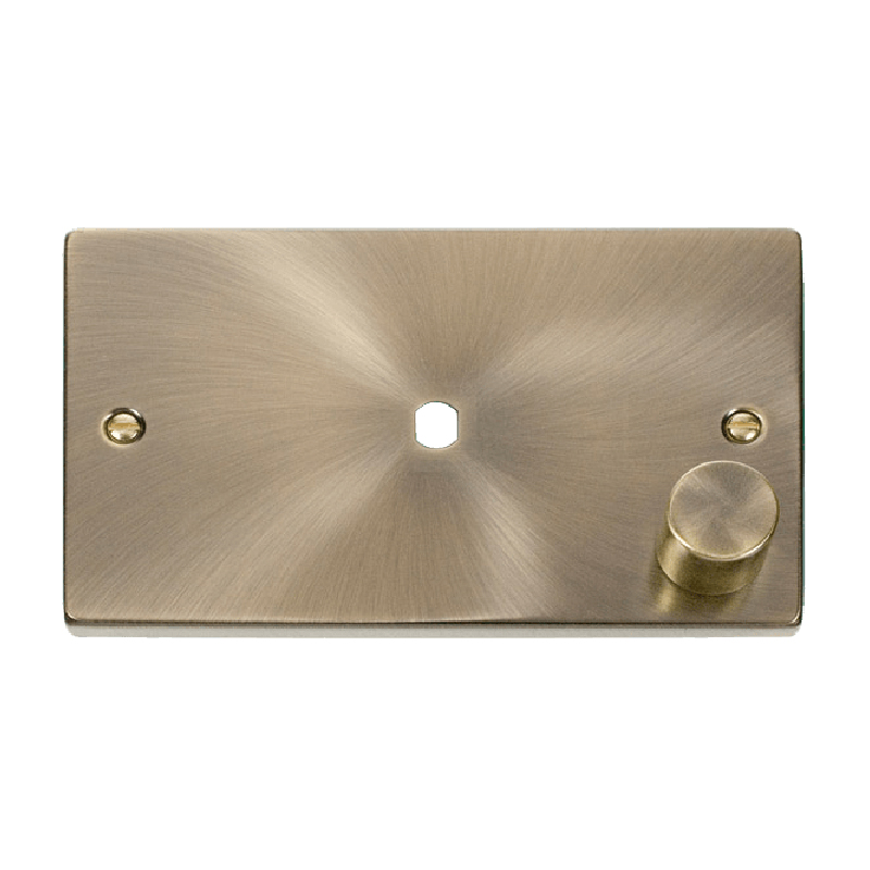 Click Deco 1 Gang Dimmer Mounting Unfurnished Plate and Knob (1000W Max) Antique Brass