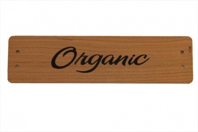 Small Cherry Wood Point of Sale Sign 250mm x 65mm - ORGANIC