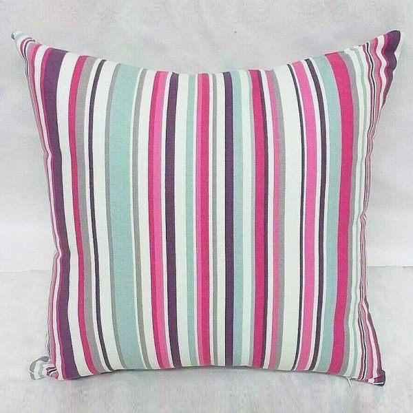 Bright Pink Cotton Striped Scatter Cushion Covers and Inners. Sizes 16&#34; ? 24&#34;