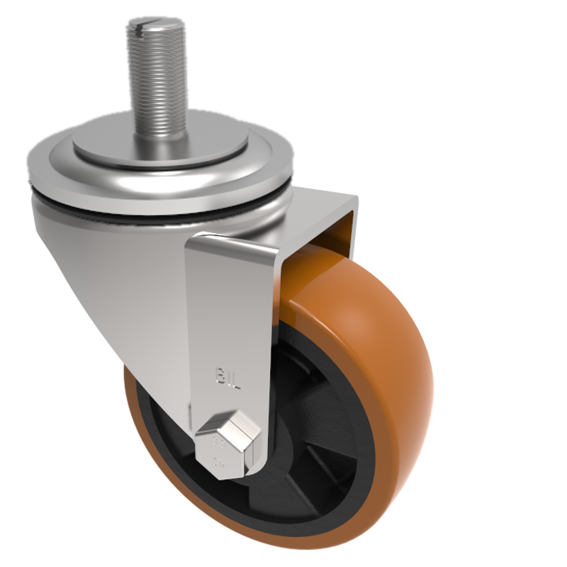 Polyurethane on Nylon Stem Swivel Castor 100mm 250kg Load