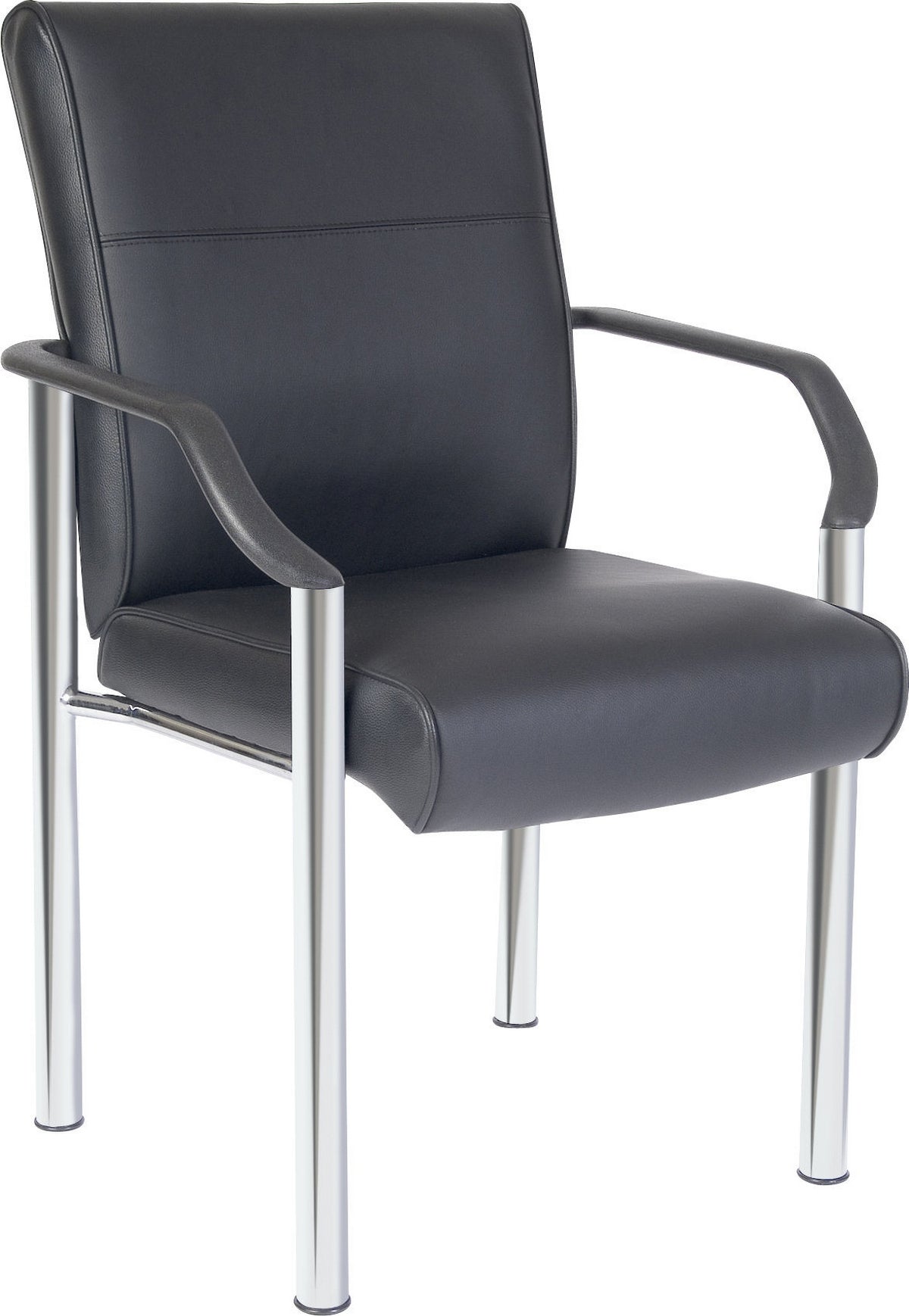 Black Leather Visitor Chair - GREENWICH