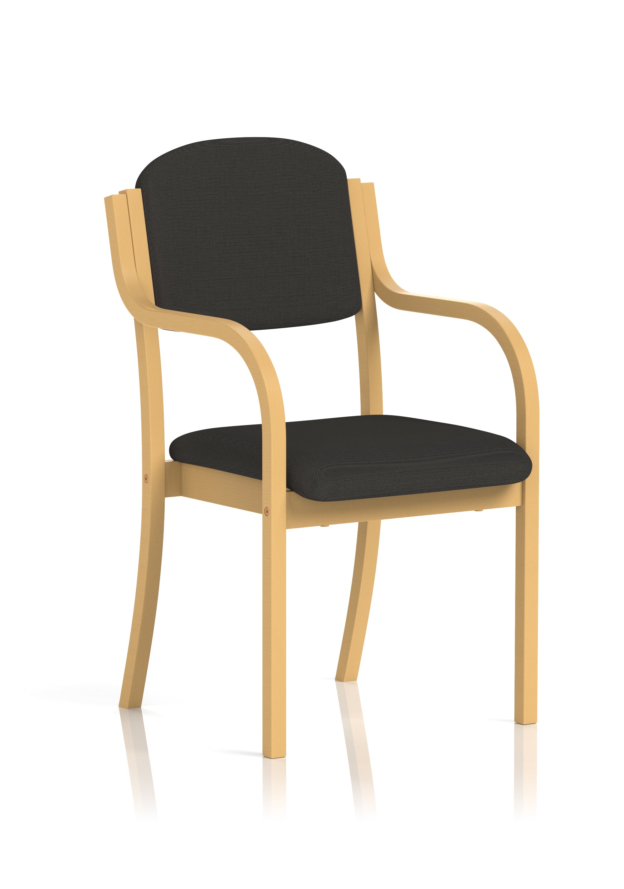 Specialising In Madrid Wooden Frame Visitor Chair with Optional Arms - Available in 20 Colour Choices UK