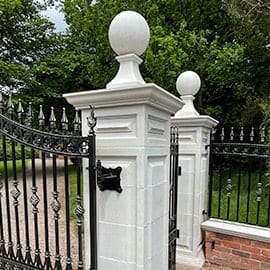 Custom-Made Cast Stone Gate Pillars