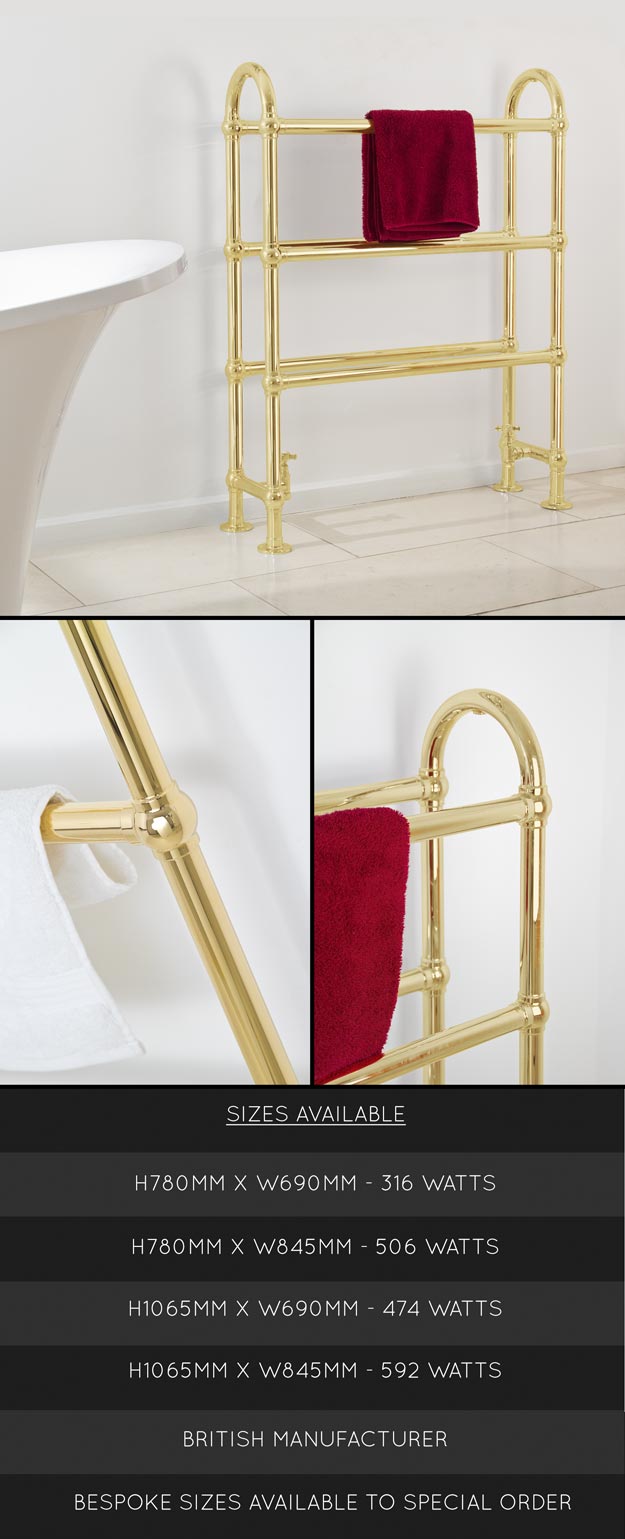 Horse Gold Plated Towel Radiator (111UU)