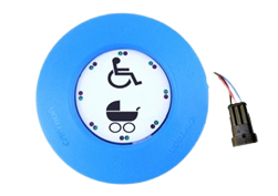 BUT049-01 - ILLUMINATED LED BLUE DISABLED/PRAM ELECTRIC BUTTON (3PIN W/PROOF)