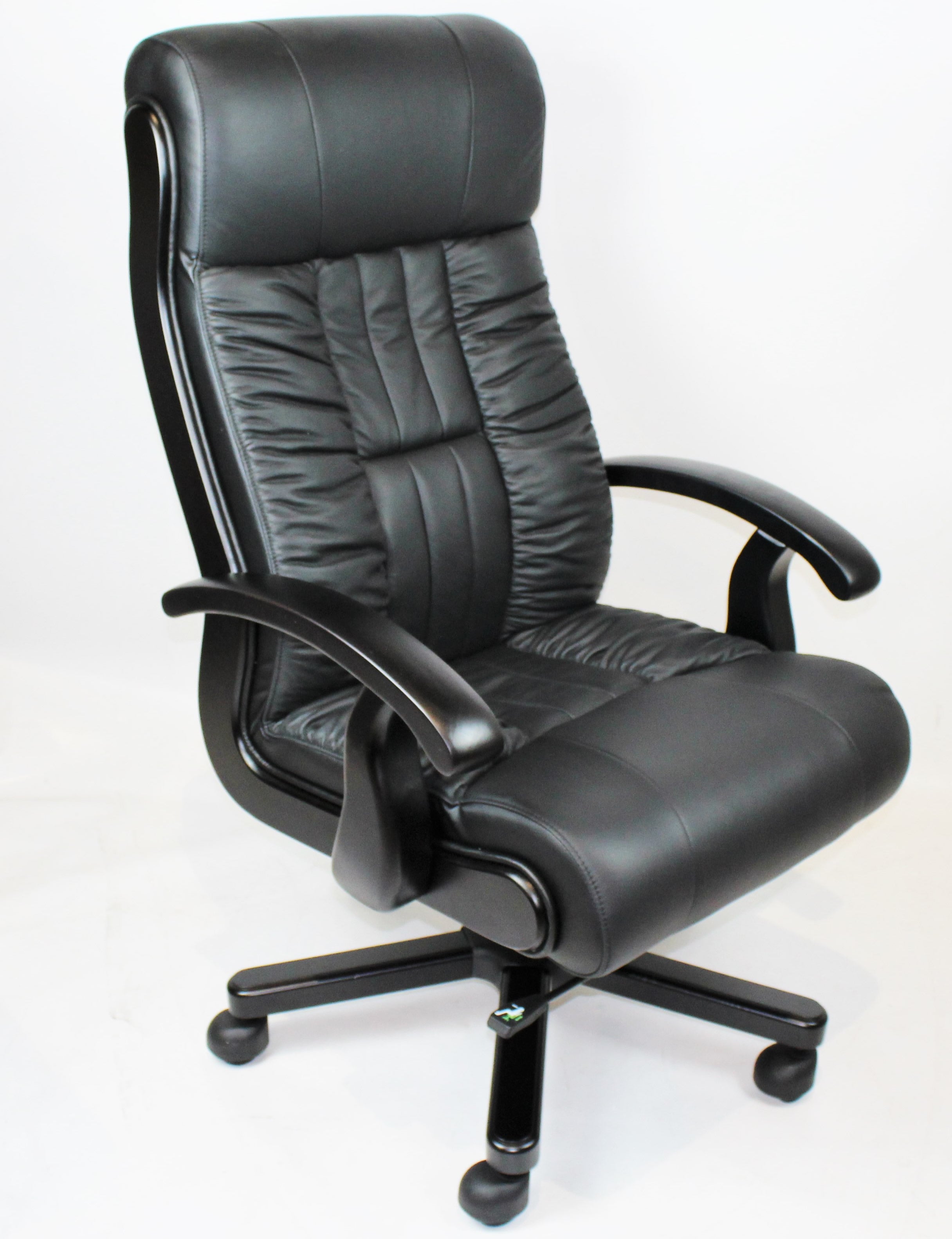 Executive Black Leather Office Chair with Black Arms - F01A North Yorkshire