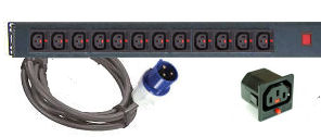 PDU-IECL-V-C13-24-32A 24 x C13 Port Locking Sockets ( IEC Lock )Vertical Rackmount PDU with 32Amp IND 309 Feed