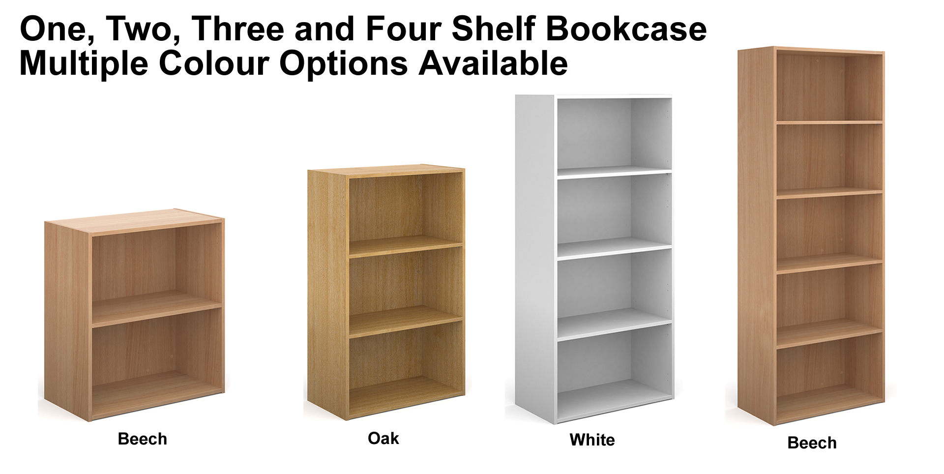 Contract One, Two, Three or Four Shelf 756mm Wide Bookcase Near Me