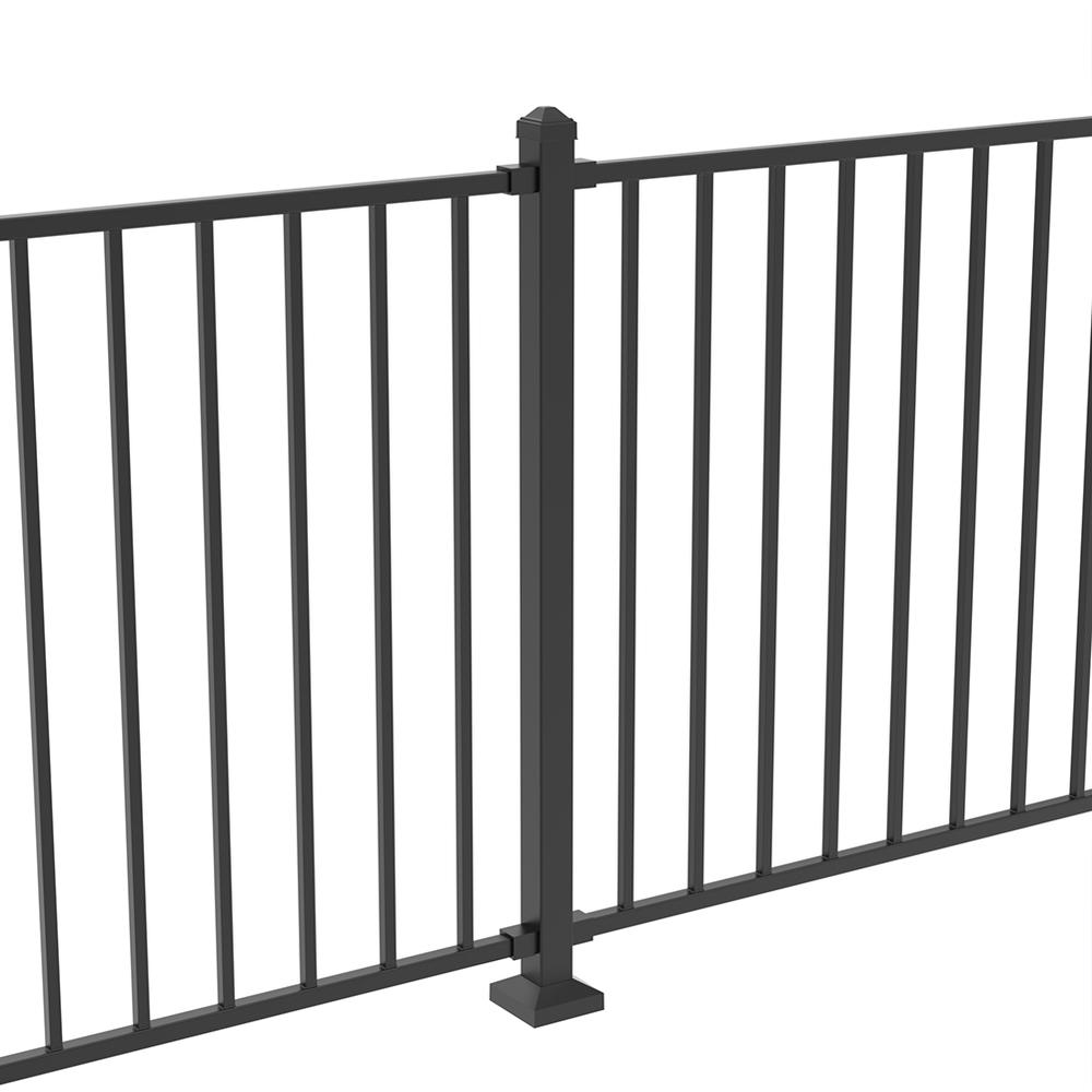 1100 x 50mm Fortitude Railings Per M Choice brackets, Pressed Cap Black Sand  