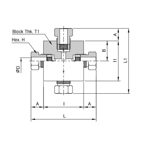 3/4" 10000 PSI Cross 316 Stainless Steel Sour Gas Service Fitting