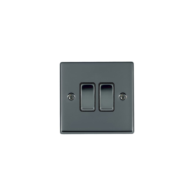 Hamilton Hartland 2 Gang 2 Way Rocker Switches Black Nickel