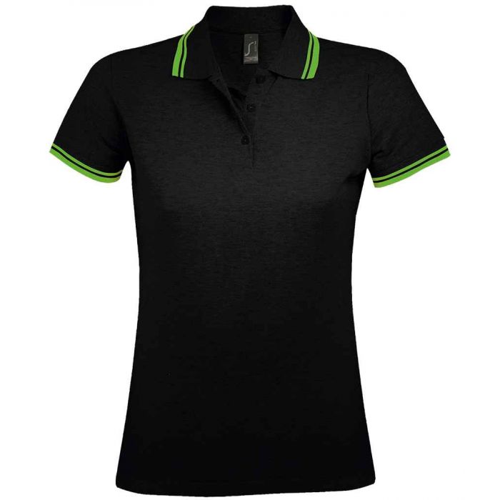 SOL&#39;S Ladies Pasadena Tipped Cotton Piqu� Polo Shirt