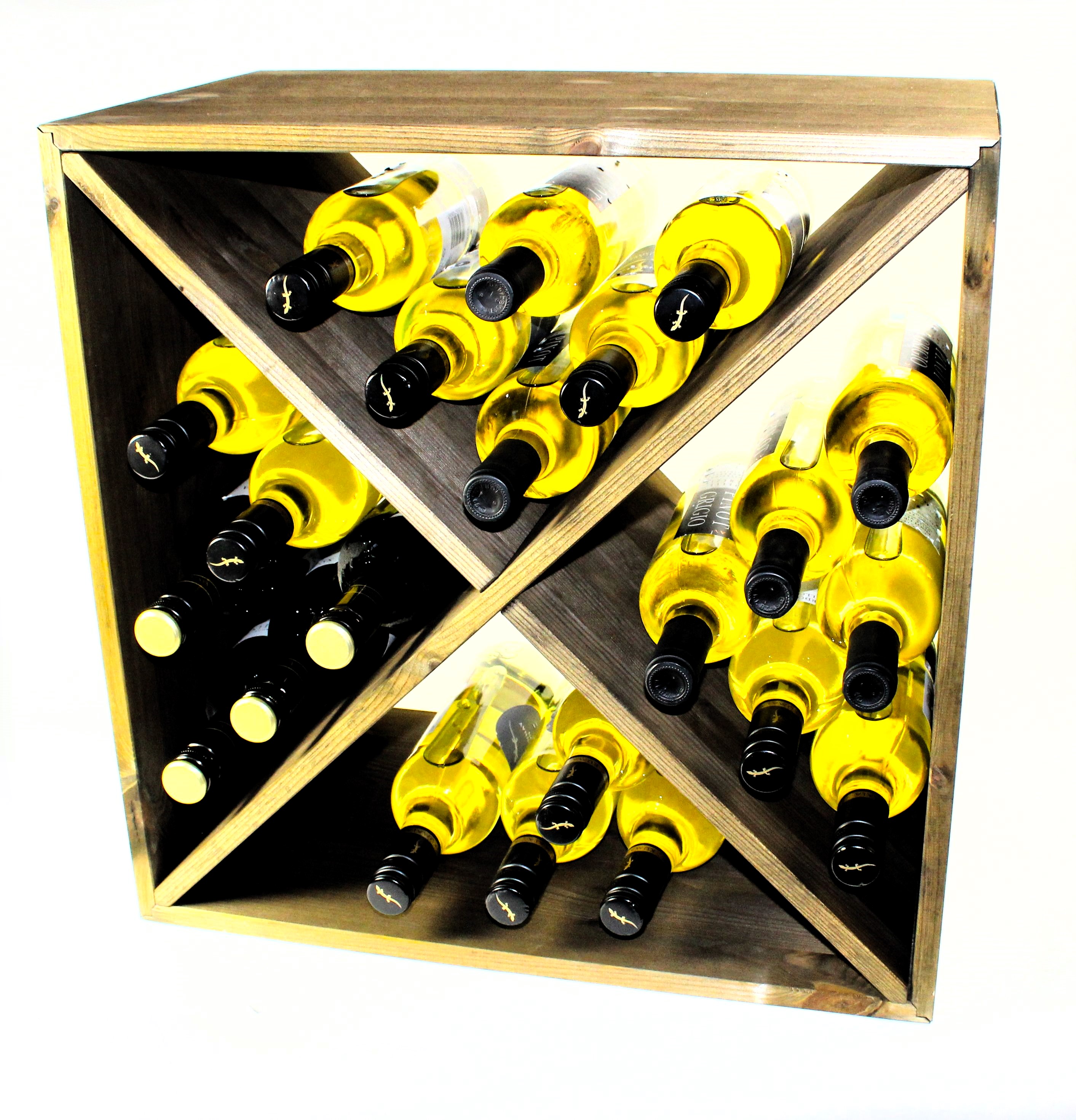 Wine Rack Cube - Assembled - Walnut stain
