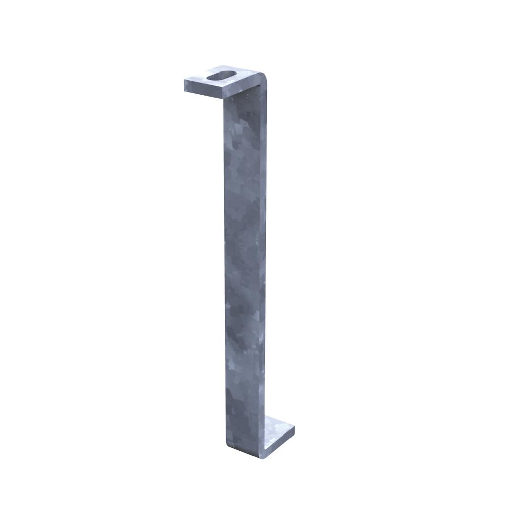 Galvanised Support Foot - 300mm long30x8mm Flat Bar 50mm legs 25x12mm slot