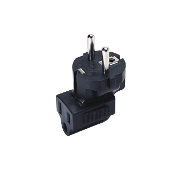 Schuko CEE 7/7 Male to IEC 320 C13 Female Power Plug Adapter, Down Angled