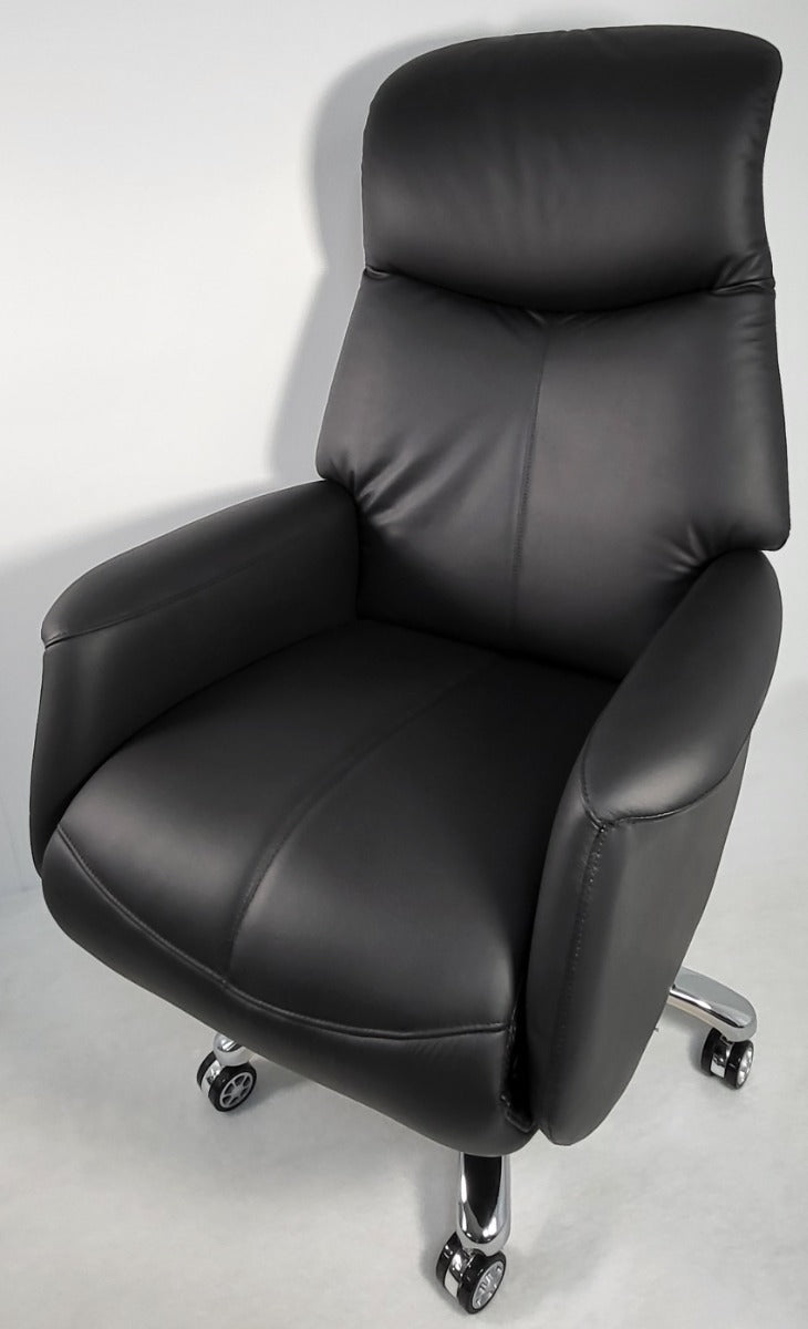 Providers Of Modern Black Genuine Leather Reclining Office Chair - B619 Huddersfield