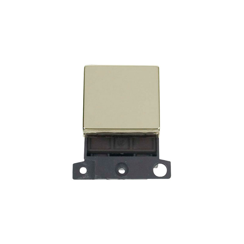 Click MiniGrid Ingot 20A DP Switch Module Polished Brass