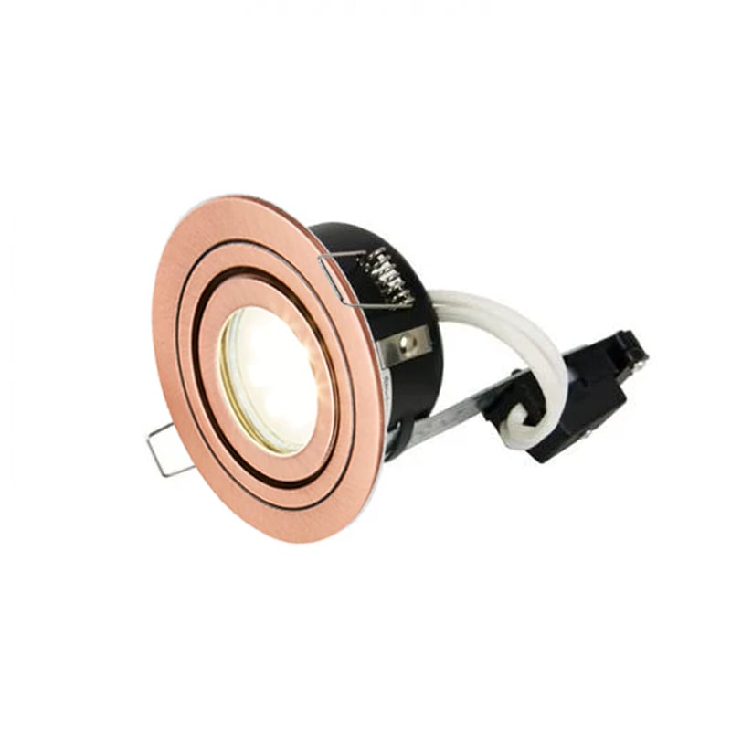 Forum Cali Adjustable Bathroom GU10 Downlight Brushed Copper