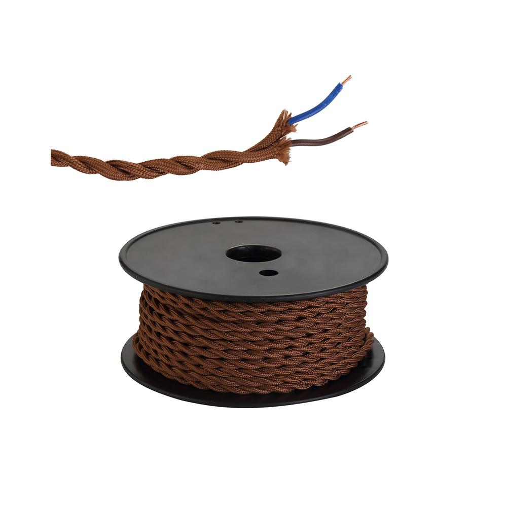 Luxuria Glorelle 25m Roll Red Brown Braided Twisted 2 Core 0.75mm Cable