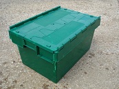 600x400x370 Black Eco Blue Lidded Container (70 Ltr) For Industrial Industry