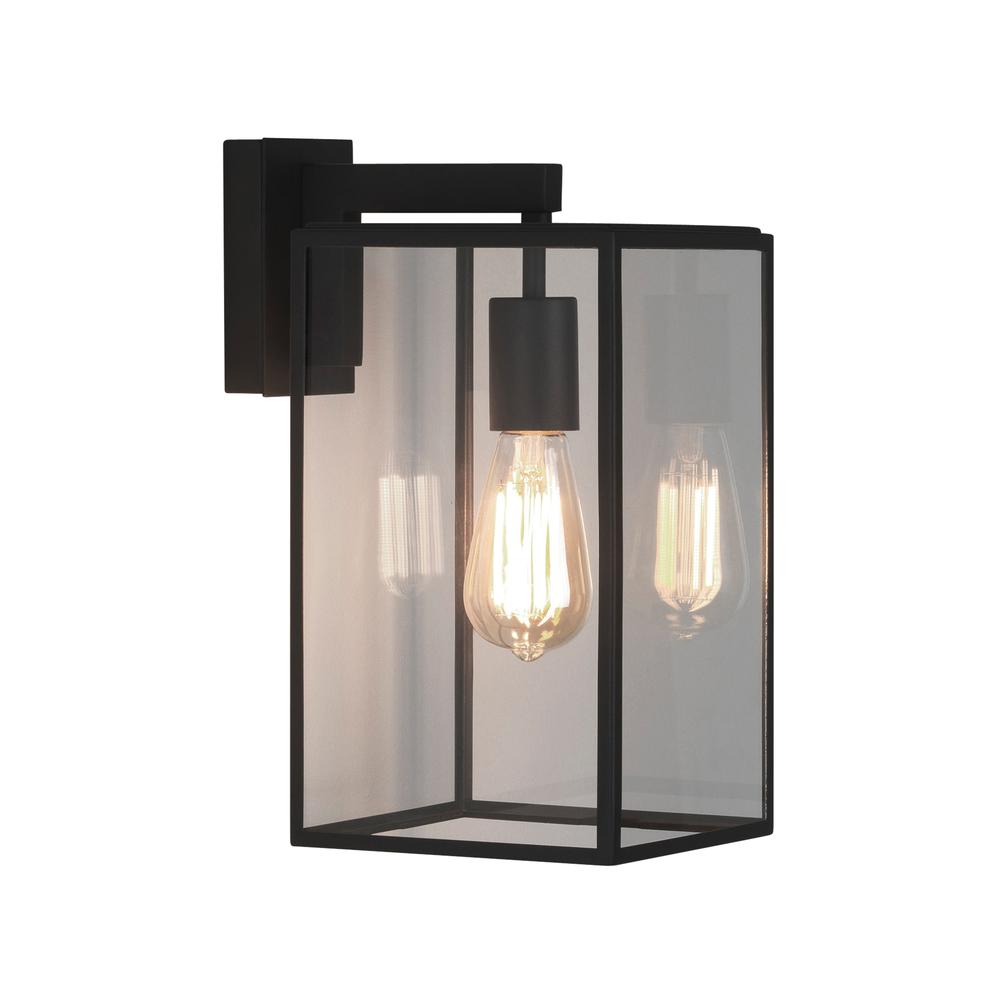 Astro Box Lantern 350 Textured Black Wall Light