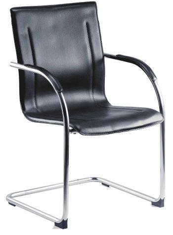 Contemporary Black Leather Reception Chair - GUEST North Yorkshire