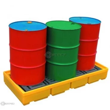 3 Drum Inline Spill Pallet ROMOLD Bunded Drum Trays