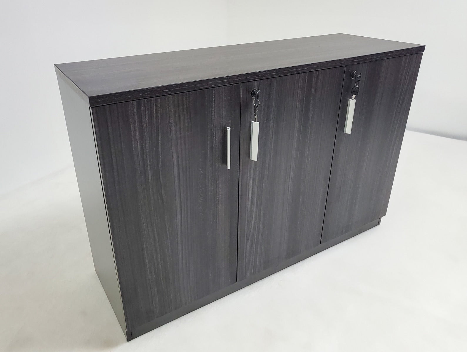 Modern 1200mm Wide Grey Oak Executive Office Three Door Cupboard - LX-6846T-3DR North Yourkshire
