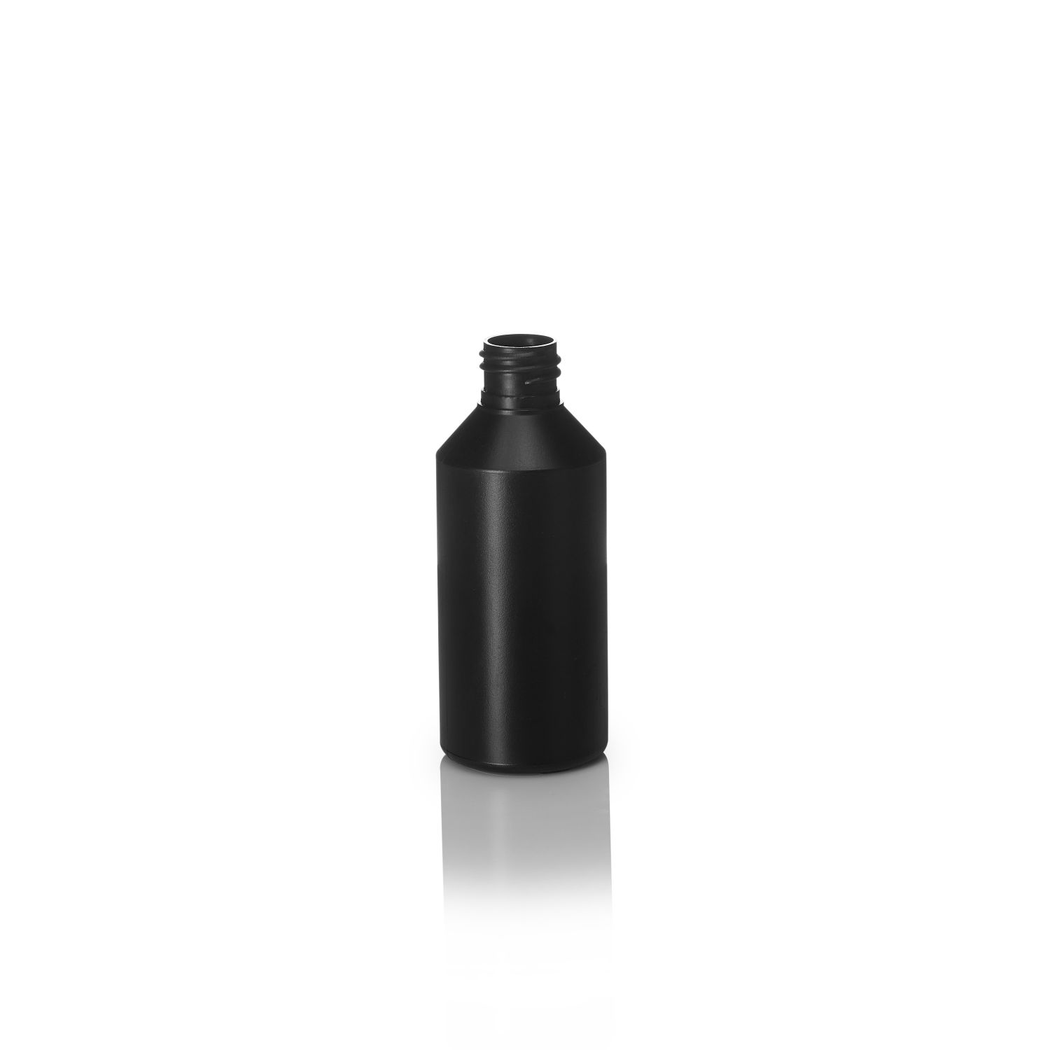 250ml Black HDPE Cylindrical Bottle (28/410 Neck)