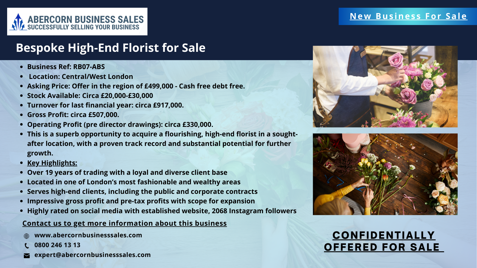 RB07-ABS - Bespoke High-End Florist for Sale