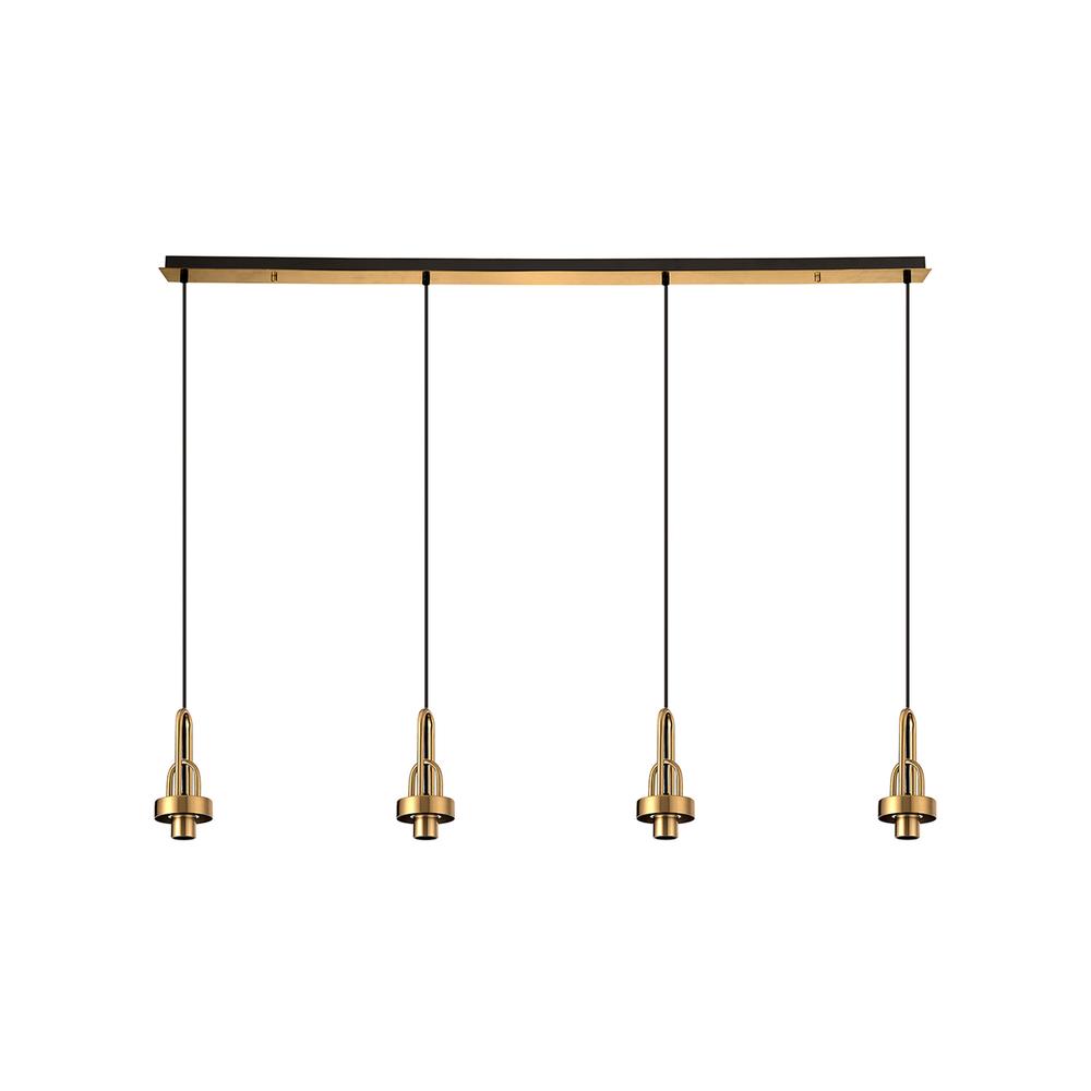 Luxuria Kennith Linear Suspension Kit (FRAME ONLY) 4xE27 Brass Gold/Matt Black