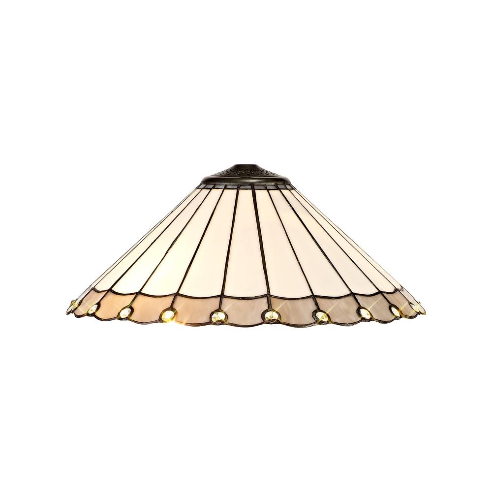 Luxuria Sleek Tiffany 40cm Shade Only Suitable For Pendant/Ceiling/Table Lamp Grey/White/Crystal