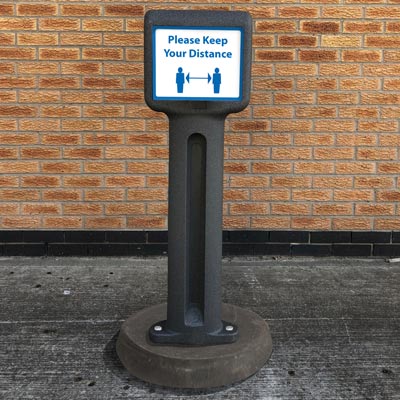 High Quality Infomaster&#8482; Portable Sign Bollard
                                    
	                                    Ideal for social distancing signage / COVID-19 Information