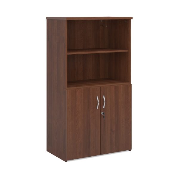 Universal Combination Unit with Open Top and 3 Shelves - Walnut