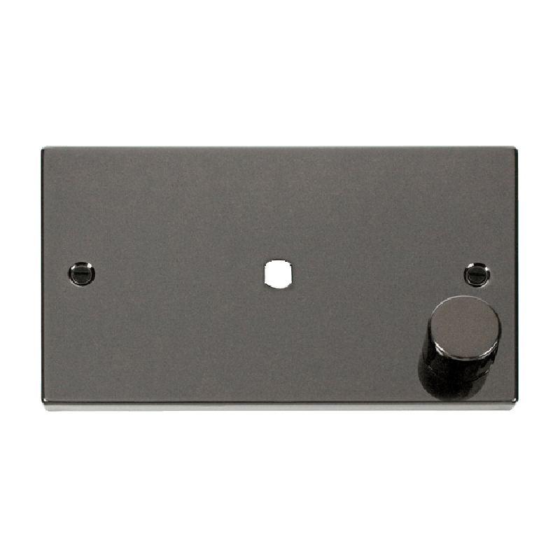 Click Deco 1 Gang Dimmer Mounting Unfurnished Plate and Knob (1000W Max) Black Nickel