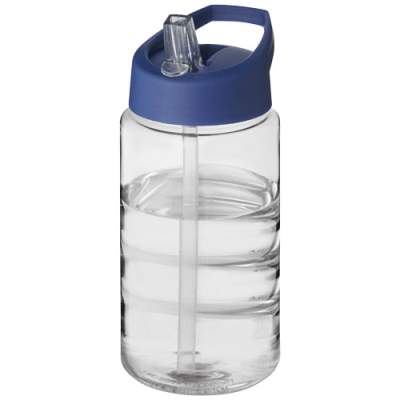 H2O ACTIVE® BOP 500 ML SPOUT LID SPORTS BOTTLE in Clear Transparent & Blue.