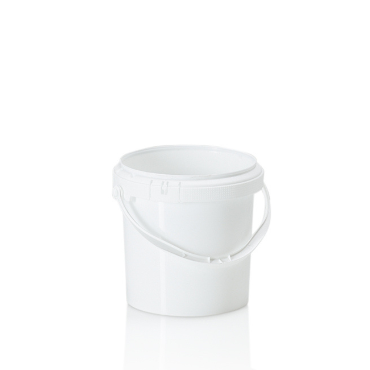 1ltr White PP Tamper Evident Pail with Plastic Handle