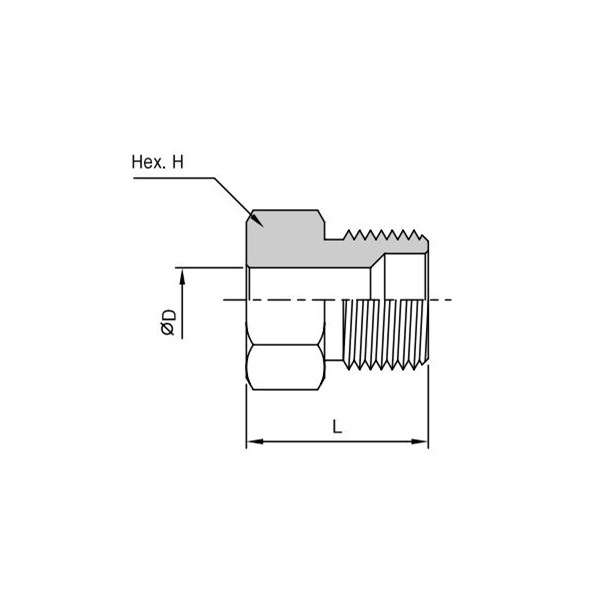 1/4" 30000 PSI Gland 316 Stainless Steel Sour Gas Service Fitting