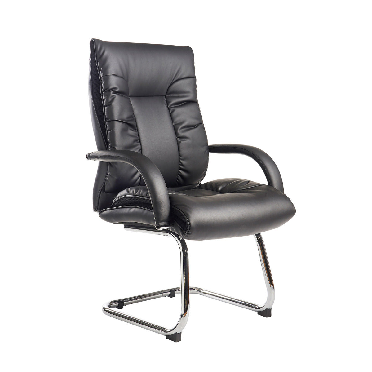 Derby High Back Black Faux Leather Visitor Chair Huddersfield