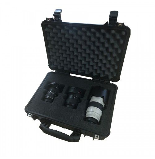 High Quality Case And Foam Insert For 3 Canon Lenses In Different Sizes