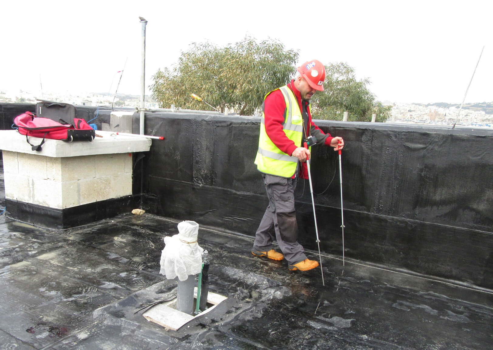Dry Test For Flat Roof Imperfections