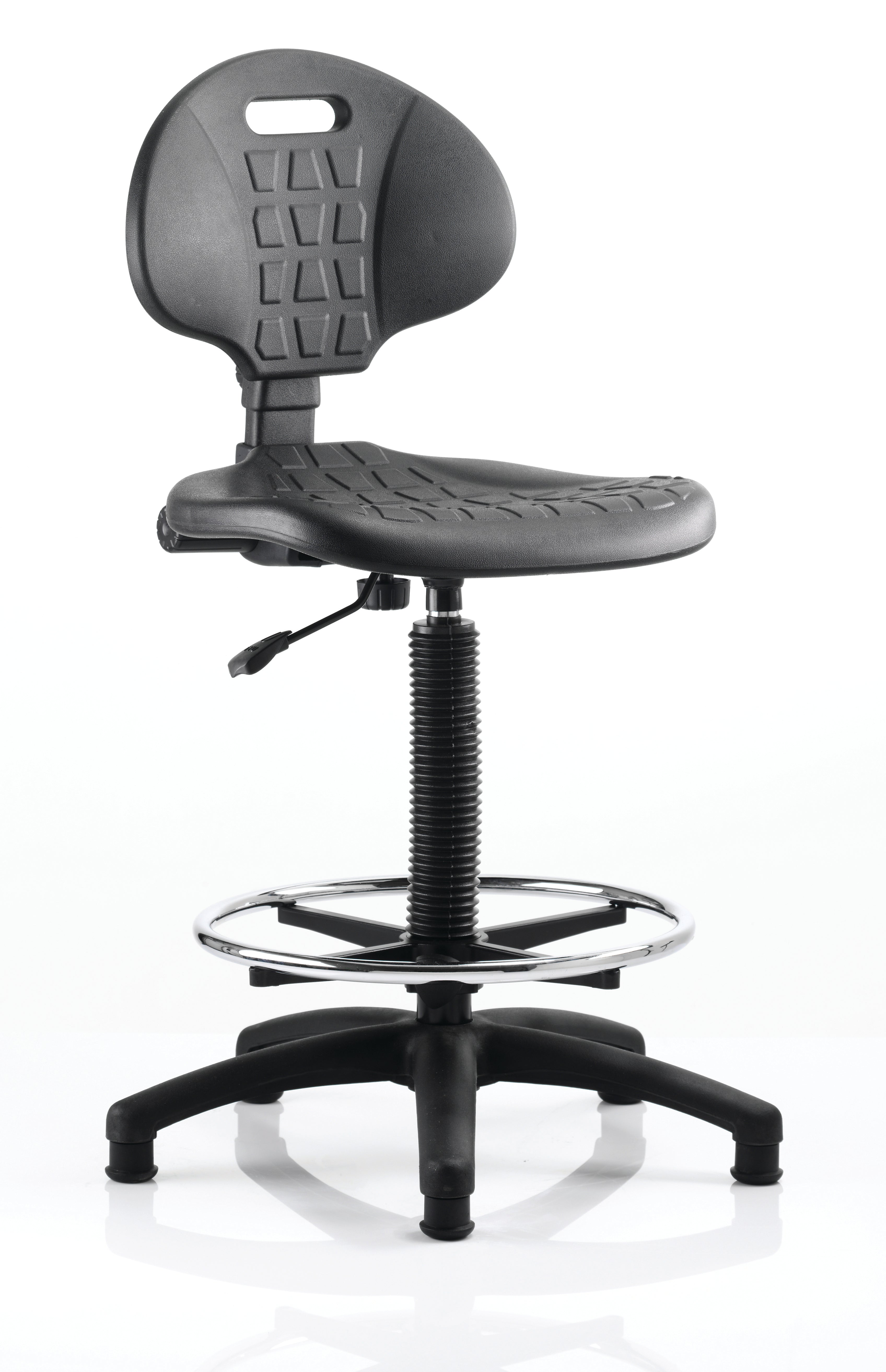 Malaga Polyurethane Medium Back Hi Rise Draughtsman Task Operator Office Chair UK