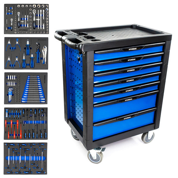 Secure 175 Pieces 7 Drawer Tool Chest Cabinet For Mechanics