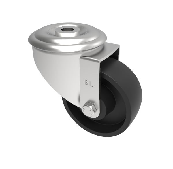 Polypropylene Bolt Hole Swivel Castor 80mm 90kg Load