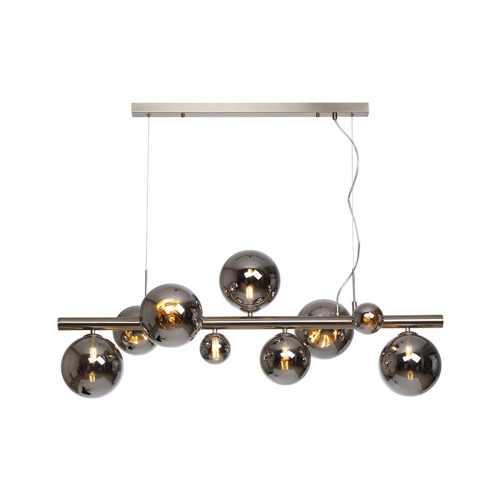 Luxuria Thorne Linear Pendant 9xG9 Satin Nickel Chrome Plated Glass