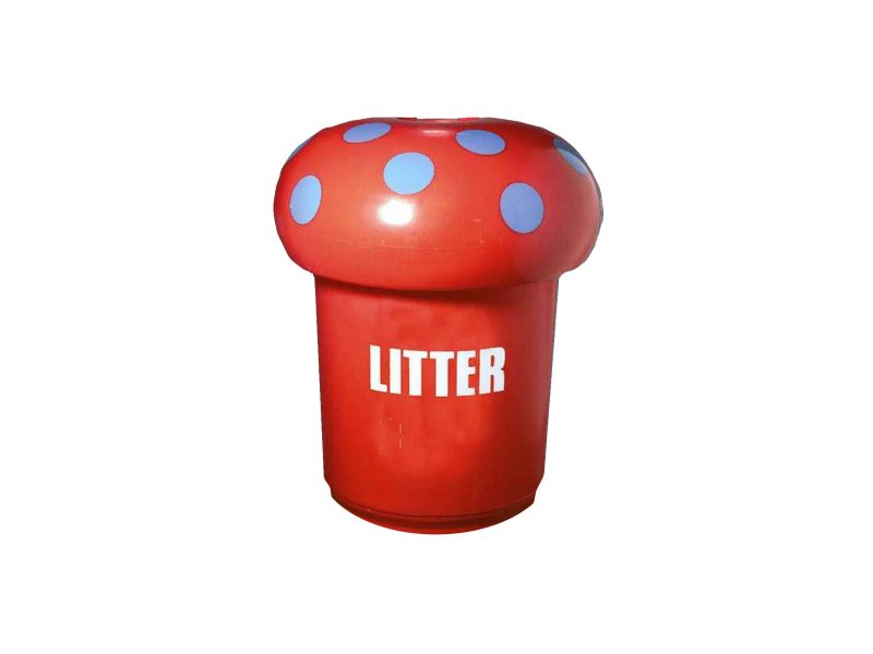 Mushroom Litter Bin - Red