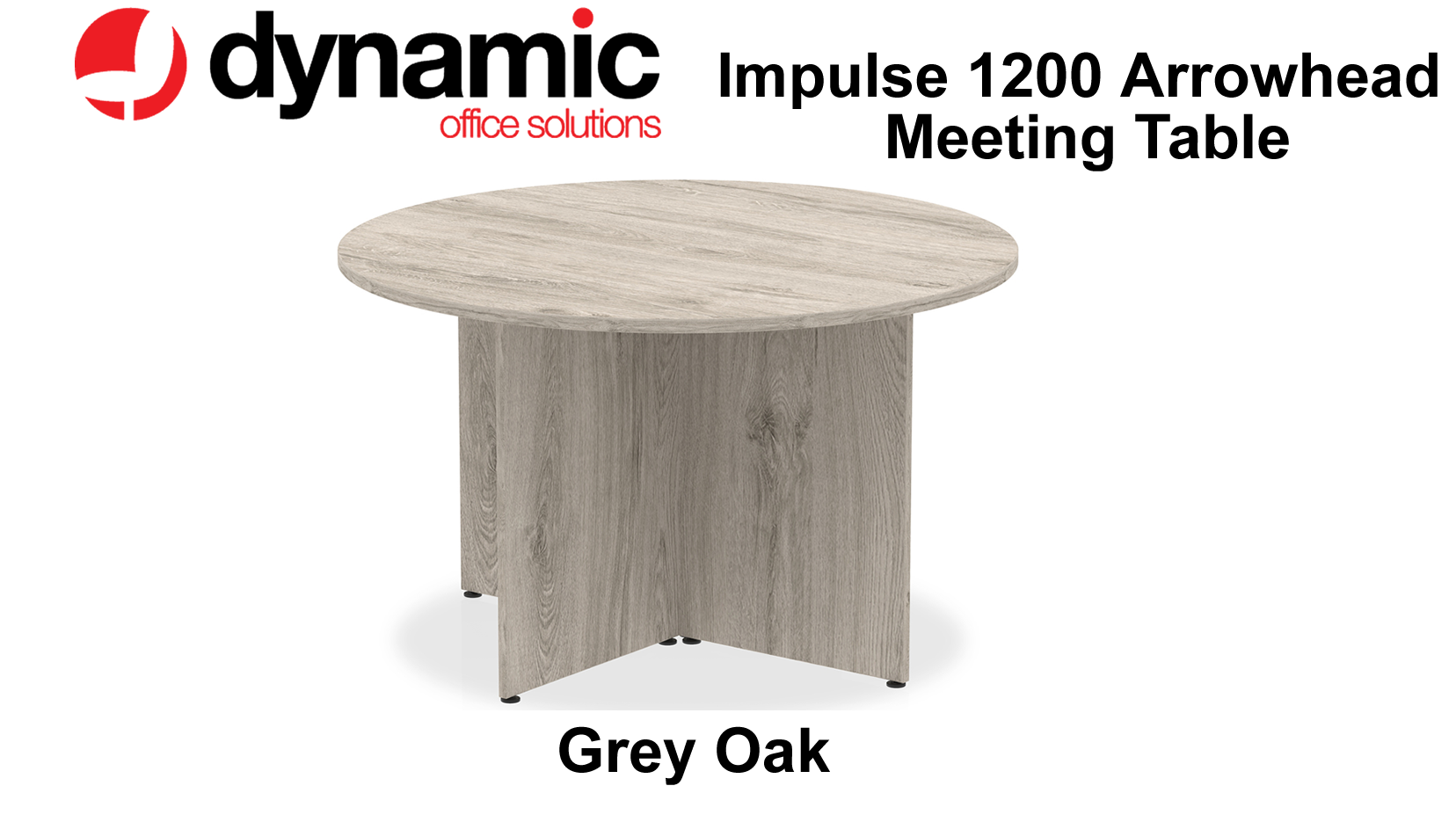 Providers Of Impulse 1200mm Grey Oak Round Arrowhead Leg Meeting Table Huddersfield