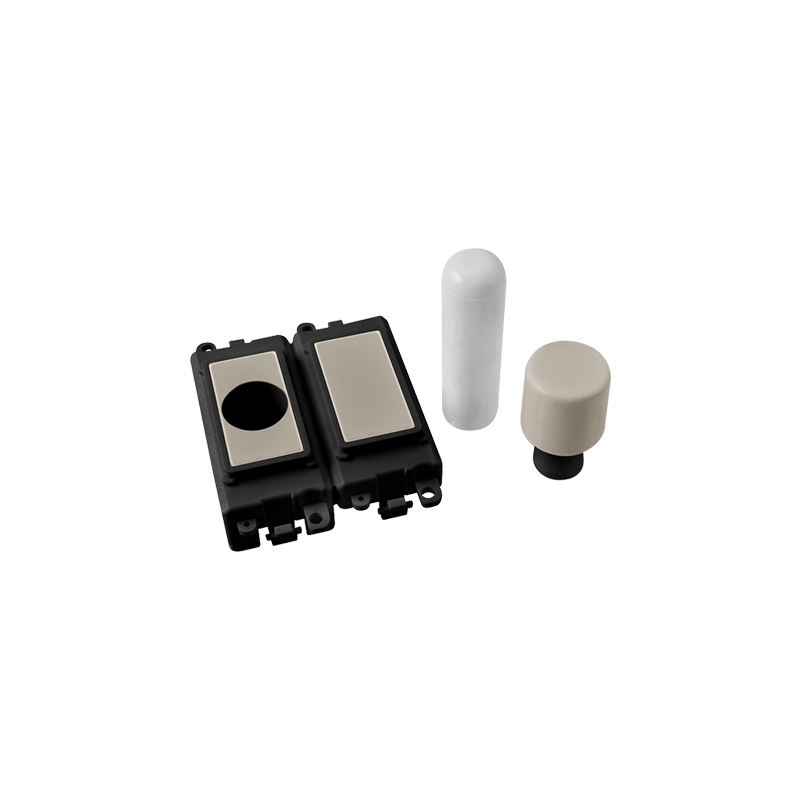 Click GridPro Pearl Nickel 2 Module Dimmer Mounting Kit Insert Black