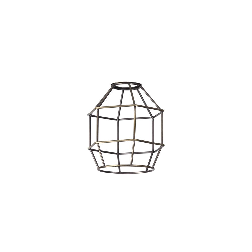 Luxuria Glorelle Hexagon 14cm Wire Cage Shade Antique Brass